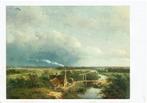 Ansichtkaart schilderij Landschap met spoorlijn en trein, Ophalen of Verzenden, 1980 tot heden, Ongelopen, Utrecht