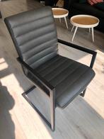 Sky leren stoel zwart /grijs, Huis en Inrichting, Stoelen, Ophalen of Verzenden, Zo goed als nieuw, Zwart, Eén