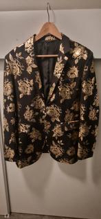 Gouden bloemen colbert - Maat L, Ophalen, Zo goed als nieuw, Maat 52/54 (L), Zwart