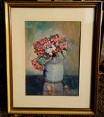 ~1950 bloemstilleven aquarel gesigneerd, Antiek en Kunst, Ophalen of Verzenden