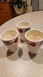 3 boerenbont mokken, Huis en Inrichting, Overige typen, Ophalen of Verzenden, Zo goed als nieuw, Aardewerk