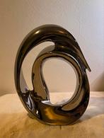 Peri glass abstract sculptuur van keramiek zilver, Antiek en Kunst, Ophalen of Verzenden
