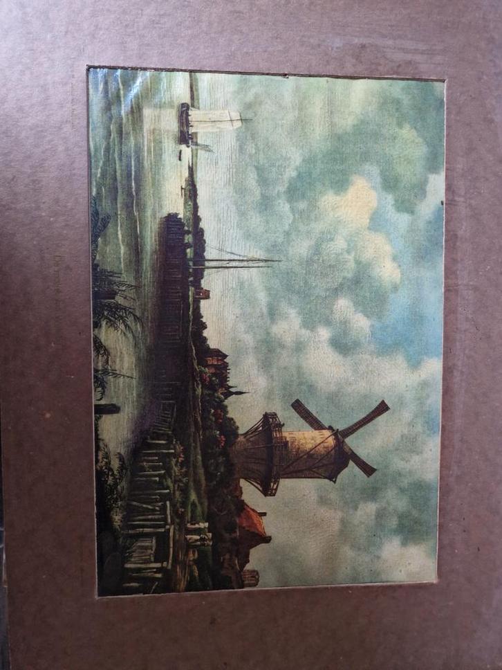 Oude Prent Molenlandschap Rijksmuseum Amsterdam, Antiek en Kunst, Kunst | Tekeningen en Foto's, Ophalen of Verzenden