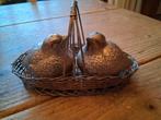 Vintage Peper & Zoutstel - Vogels in Mandje, Huis en Inrichting, Woonaccessoires | Kandelaars en Kaarsen, Ophalen of Verzenden