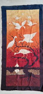 Vintage batik doek wanddoek kraanvogels vogels, Ophalen of Verzenden