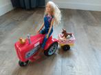 Barbie op trekker, Ophalen, Zo goed als nieuw, Barbie