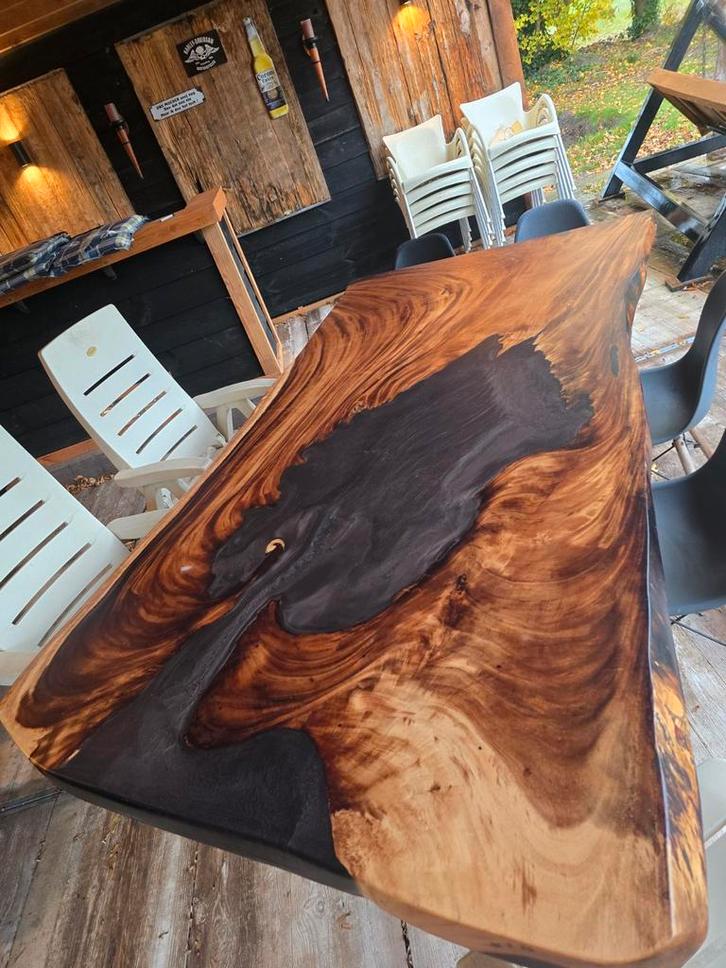 Suar Epoxy Tafel - Uniek Design!, Huis en Inrichting, Tafels | Eettafels, Nieuw, 200 cm of meer, Rechthoekig, Ophalen of Verzenden