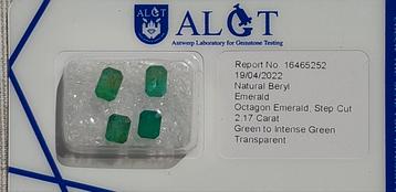 2.17 Ct Smaragd Emerald ALGT gecertificeerd. beschikbaar voor biedingen