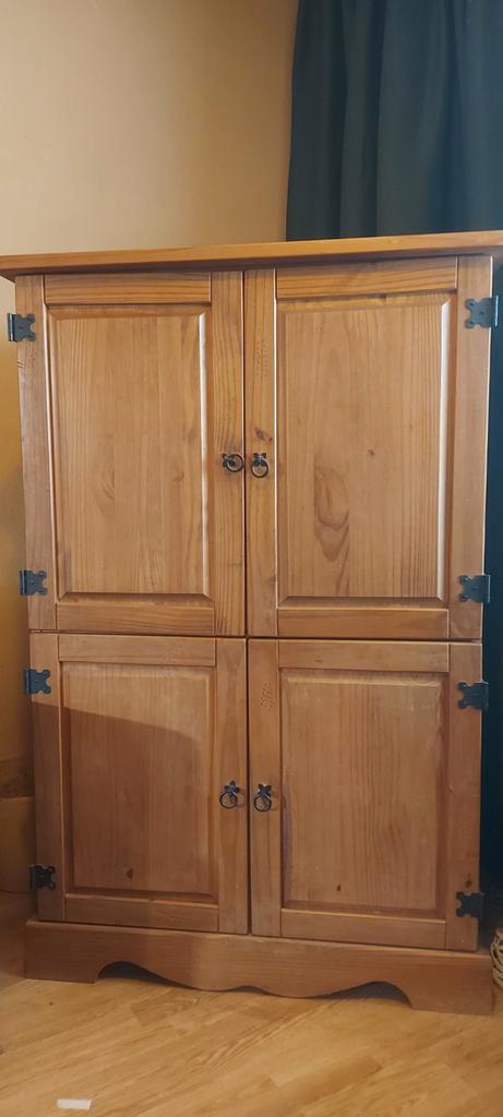 Mexicaans Grenen TV-kast, Huis en Inrichting, Kasten | Televisiemeubels, Gebruikt, 100 tot 150 cm, 100 tot 150 cm, 25 tot 50 cm