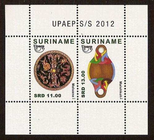 Suriname 1925 postfris Maluanas en Malohkoh UPAEP 2012, Postzegels en Munten, Postzegels | Suriname, Postfris, Ophalen of Verzenden