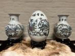 Chinees vintage vazen setje, Ophalen, Wit, Aardewerk of Porselein, Zo goed als nieuw