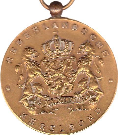 NEDERLANDCHE  KEGELBOND TER HERINN. , Postzegels en Munten, Penningen en Medailles, Overige materialen, Ophalen of Verzenden