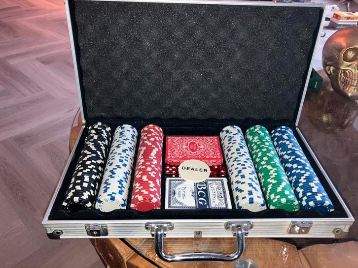 Oldschool Retro Pokerset 2006 Bcg, Hobby en Vrije tijd, Gezelschapsspellen | Kaartspellen, Zo goed als nieuw, Ophalen