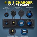 4-in-1 Auto / Marine Oplaadpaneel – USB + 12V + Voltmeter, Ophalen of Verzenden, Nieuw