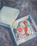 Olieverfschilderij 'Doosje Geluk', Minder dan 50 cm, Nieuw, Ophalen of Verzenden, Schilderij
