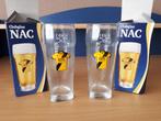 NAC bierglazen,: 2 glazen, NIEUW, ONGEBRUIKT, Overige typen, Zo goed als nieuw, NAC Breda, Ophalen