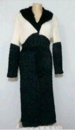 Lang zwart-wit gemêleerd vest met faux fur van Funky Gal, Kleding | Dames, Truien en Vesten, Maat 42/44 (L), Zo goed als nieuw