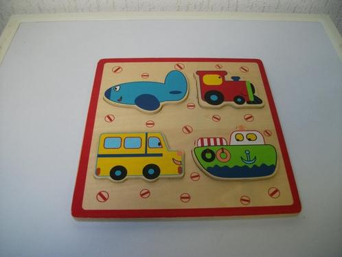 Puzzel voertuigen 4 delig, Kinderen en Baby's, Speelgoed | Houten speelgoed, Gebruikt, Overige typen, Ophalen of Verzenden
