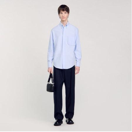 Overhemd Oxford flanel, Kleding | Heren, Overhemden, Nieuw, Halswijdte 41/42 (L), Blauw, Ophalen of Verzenden