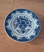 Delfts Blauw Wandbord met Bloemen, Antiek en Kunst, Ophalen of Verzenden