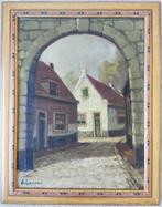 Henk van Leeuwen (1890-1972)-Gezicht op poortje met doorkijk, Antiek en Kunst, Kunst | Schilderijen | Klassiek, Ophalen of Verzenden