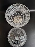 Mooie kristallen koekjes/bonbon pot met zilveren voet, Antiek en Kunst, Ophalen of Verzenden