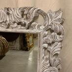 Barok Spiegel - houten lijst - wit - 120 x 90cm-TTM Wonen, 50 tot 100 cm, 100 tot 150 cm, Rechthoekig, Ophalen of Verzenden