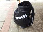 Zwart leren lederen Ping Golf Bag Tas. Kap is aanwezig., Ophalen, Zo goed als nieuw, Tas, Ping