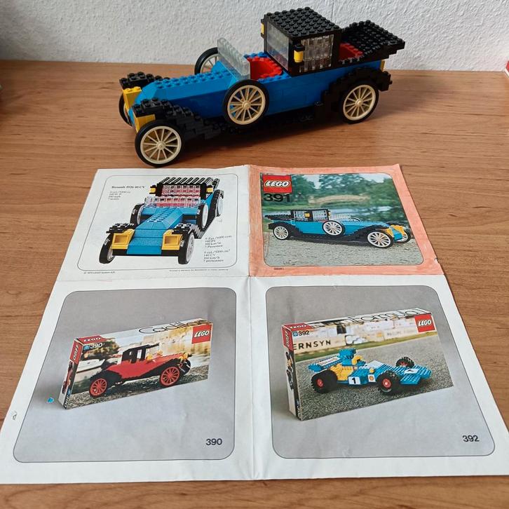 Lego hobby sets 391, Renault 1926, met sticker en boekje '75, Kinderen en Baby's, Speelgoed | Duplo en Lego, Gebruikt, Lego, Complete set