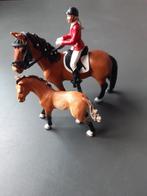 Schleich paard met ruiter en veulen, Ophalen of Verzenden, Zo goed als nieuw, Paard, Beeldje of Figuurtje