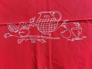 Vintage hand geborduurd tafelkleed keuken items (KT29) beschikbaar voor biedingen