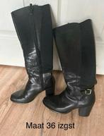 Leren laarzen met wijde schacht mt 36 izgst, Ophalen of Verzenden, Zo goed als nieuw, Zwart, Hoge laarzen