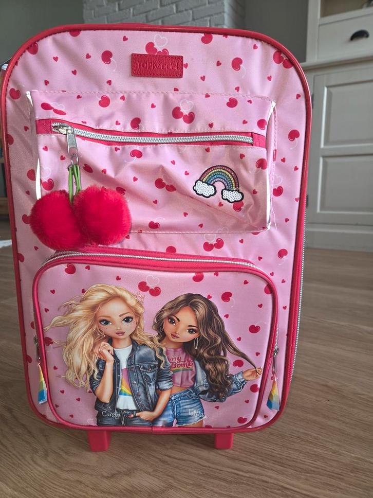 Top Model Reiskoffer - Roze met Hartjes, Sieraden, Tassen en Uiterlijk, Koffers, Zo goed als nieuw, Minder dan 50 cm, Minder dan 35 cm