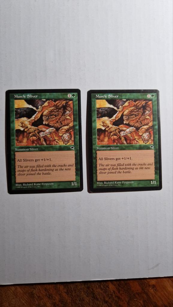 MTG Weatherlight Muscle Sliver x2, Hobby en Vrije tijd, Verzamelkaartspellen | Magic the Gathering, Gebruikt, Losse kaart, Ophalen of Verzenden
