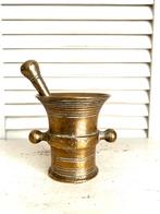 Messing vijzel met stamper, Antiek en Kunst, Antiek | Koper en Brons, Ophalen