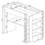 Jules hoogslaper plus met bureau en kast - 90x200 - Witgrene, Ophalen, Gebruikt, Eenpersoons, 90 cm