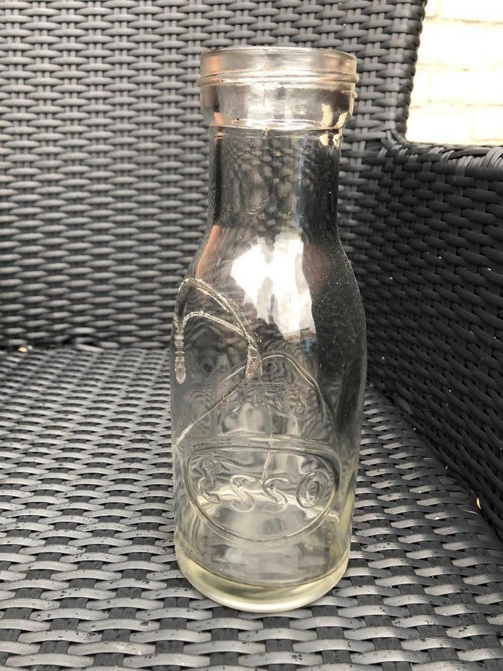 ESSO oliefles. Glas, bottle, olie fles MOTOR OIL., Verzamelen, Merken en Reclamevoorwerpen, Gebruikt, Gebruiksvoorwerp, Ophalen of Verzenden