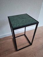 Bijzettafel marmer blad, Huis en Inrichting, Tafels | Bijzettafels, Minder dan 55 cm, Rond, Zo goed als nieuw, Ophalen