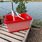 My basket fietsmand fietskrat rood / wit ruitje als nieuw, Fietsen en Brommers, Ophalen of Verzenden, Zo goed als nieuw, Fietskrat