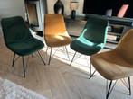 Set van 4 velvet eetkamerstoelen, Huis en Inrichting, Stoelen, Overige kleuren, Ophalen of Verzenden, Zo goed als nieuw, Vier