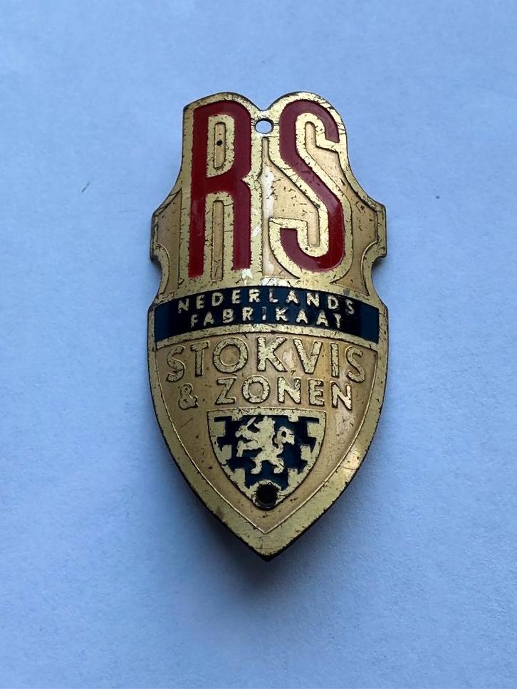 Balhoofdplaatje RS Stokvis & Zonen. balhoofd plaatje., Verzamelen, Merken en Reclamevoorwerpen, Gebruikt, Overige typen, Ophalen of Verzenden