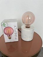 Tafellamp wit marmer + 2x dimbare LED lamp (roze), Ophalen, Nieuw, Modern - Hotel Chique, Minder dan 50 cm
