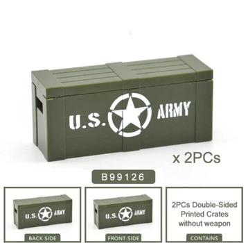  🎁 WW2 Bouwstenen - G30 - 2x US wapenkist "US Army" 🎁  beschikbaar voor biedingen