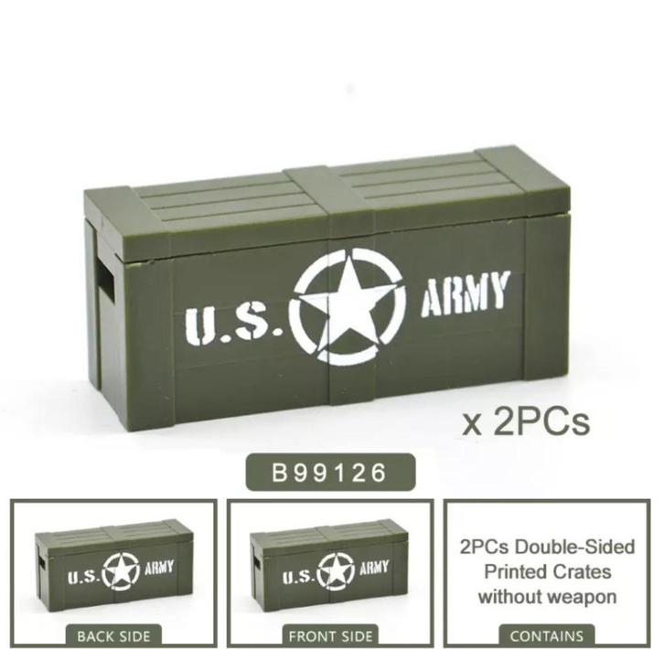 🎁 WW2 Bouwstenen - G30 - 2x US wapenkist "US Army" 🎁, Kinderen en Baby's, Speelgoed | Bouwstenen, Nieuw, Ophalen of Verzenden