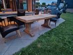 Robuuste Eikenhouten Tafel - Rustiek, 100 tot 150 cm, Rustiek, Ophalen of Verzenden, 150 tot 200 cm