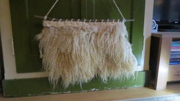 Racka schaap, wol, wandkleed(2), krullen, 70x50cm, viltvacht beschikbaar voor biedingen