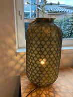 Groot Windlicht/lantaarn binnen groen/goud, Huis en Inrichting, Lampen | Overige, Ophalen of Verzenden, Zo goed als nieuw