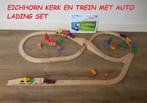 Eichhorn Kerk en Trein met Auto Lading Houten Set, Ophalen of Verzenden, Gebruikt