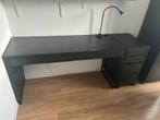 Micke bureau en ladeblok  - Zwartbruin, Huis en Inrichting, Kasten | Ladekasten, Ophalen of Verzenden, Zo goed als nieuw, 3 of 4 laden