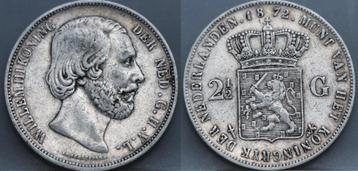Zilveren rijksdaalder 1872 - 2 1/2 gulden 1872 Willem 3 beschikbaar voor biedingen